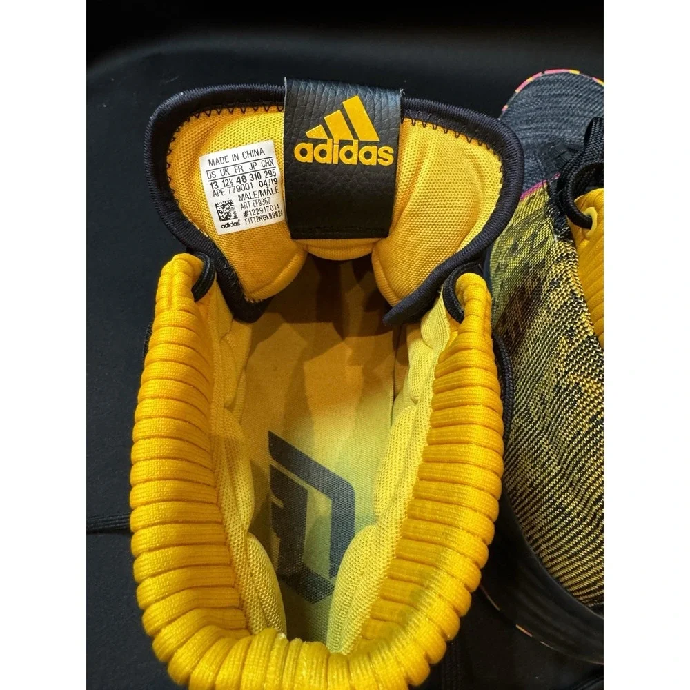 Adidas Dame 5 EF9367 Core Black Active Gold Shock Pink Men's Size 13 Shoes